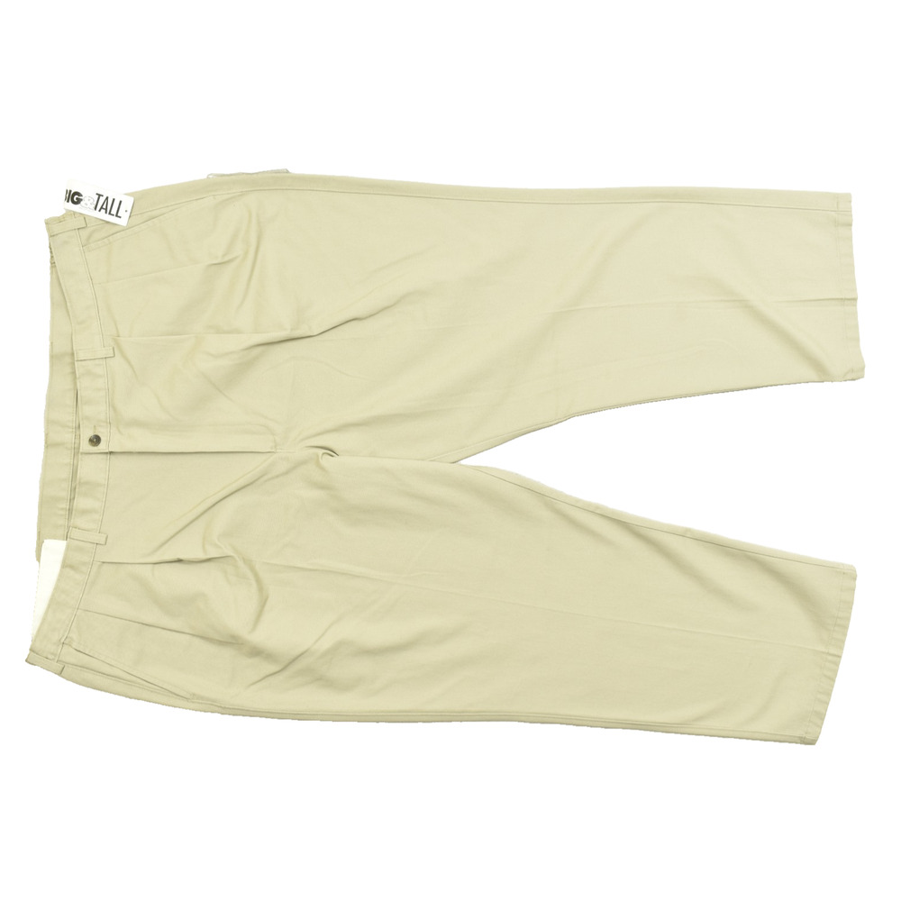 St. John's Bay Relaxed Fit Pleated Khaki Chinos Men's 48x30 Big & Tall Beige NEW